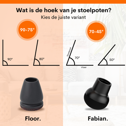 Stoelpootdoppen Essential4You voor ronde stoelpoot