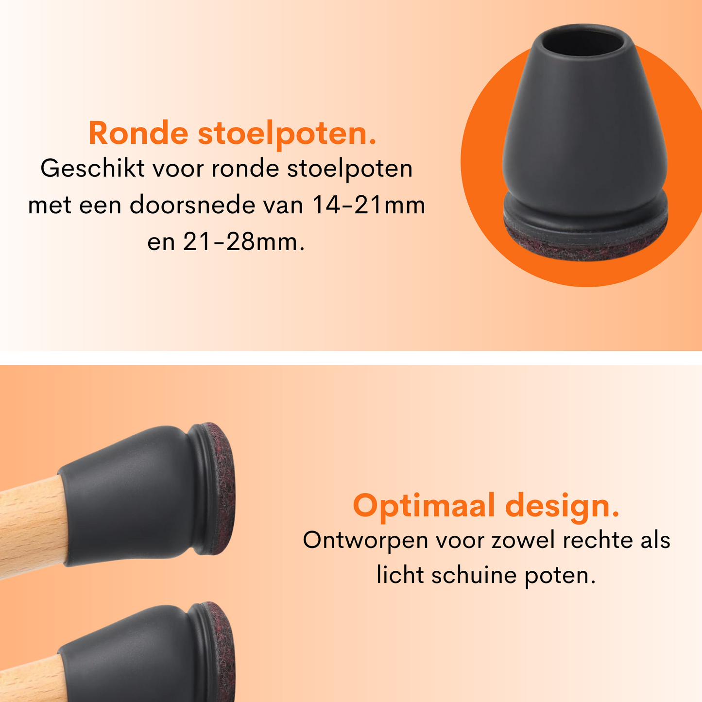 Stoelpootdoppen Essential4You voor ronde stoelpoot