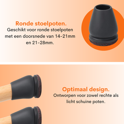 Stoelpootdoppen Essential4You voor ronde stoelpoot