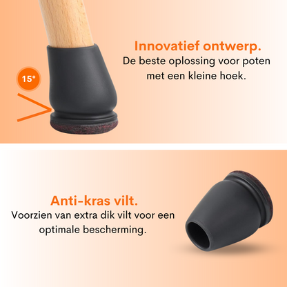 Stoelpootdoppen Essential4You voor ronde stoelpoot