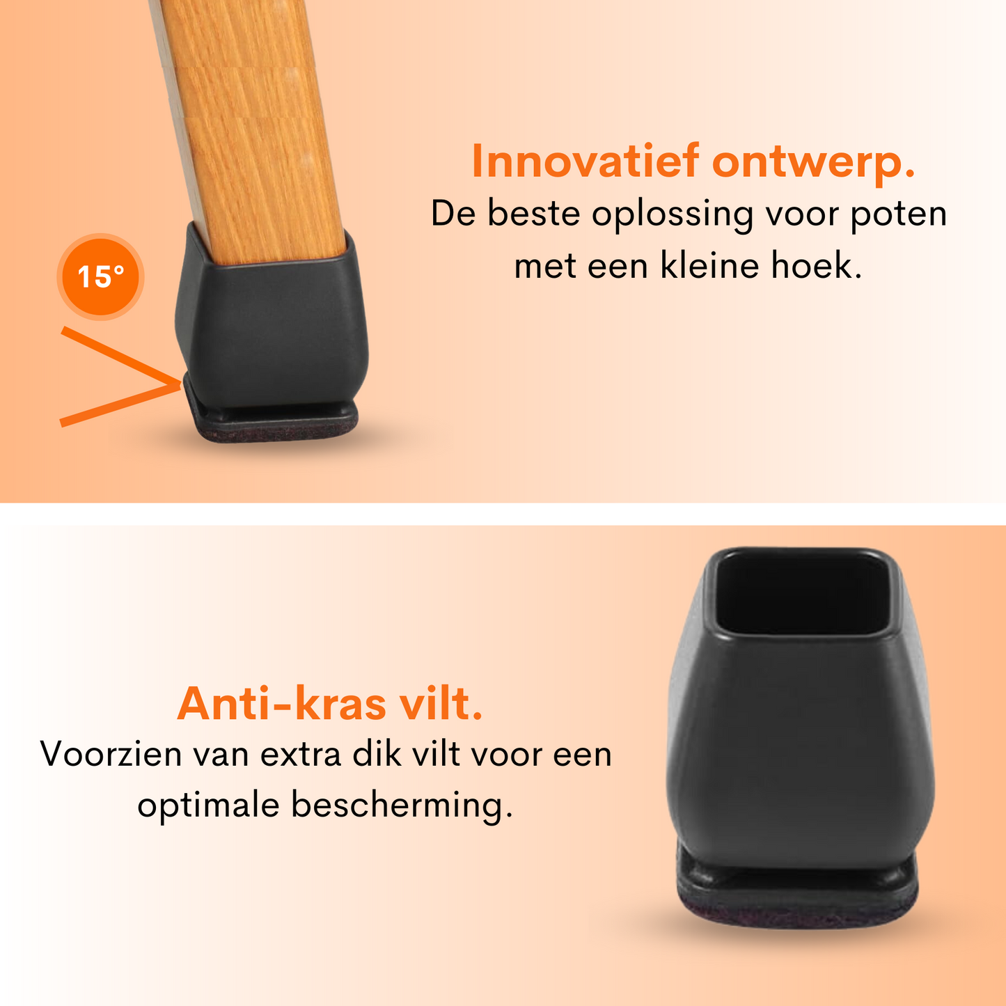 Stoelpootdoppen Essential4You voor vierkante stoelpoten