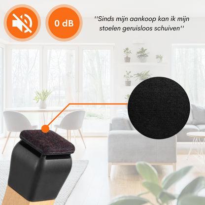 Stoelpootdoppen Essential4You voor vierkante stoelpoten