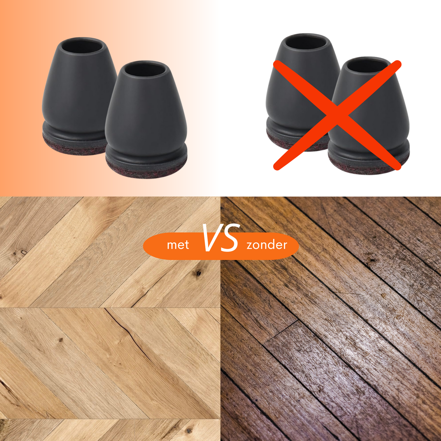 Stoelpootdoppen Essential4You voor ronde stoelpoot