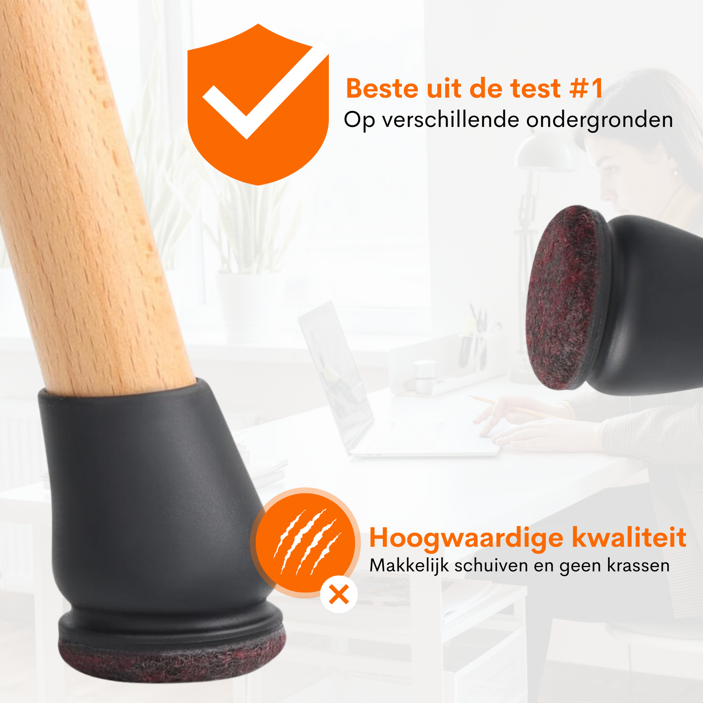 Stoelpootdoppen Essential4You voor ronde stoelpoot